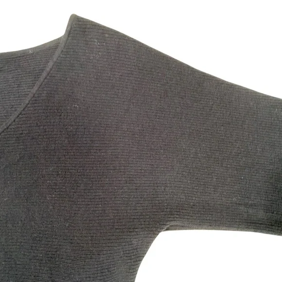 Leith Black V-neck Sweater, Lightweight Cotton Blend, XXS, New With Tags - Picture 9 of 9